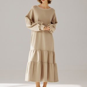 Nap cotton tiered dress